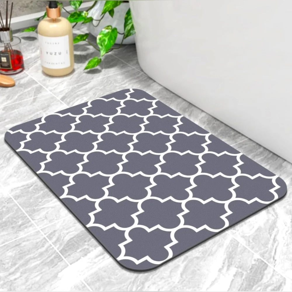 KMAT Bath Mat Super Absorbent Bathroom Rugs Anti-Slip Quick Dry, Grey 16